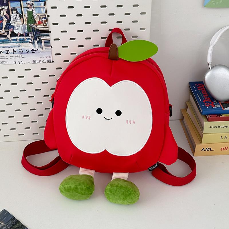 School Bag Cute Apple Woman 2025 Cartoon School Bag Travel Backpack Casual Shoulder Bag