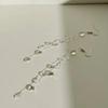 Clear Waterdrop Jewelry Artificial Crystal Glass Round Bead Necklace Tassel Earring Teardrop Beaded Bracelet for Wedding Party