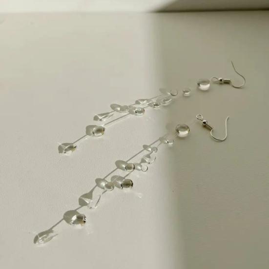 Clear Waterdrop Jewelry Artificial Crystal Glass Round Bead Necklace Tassel Earring Teardrop Beaded Bracelet for Wedding Party