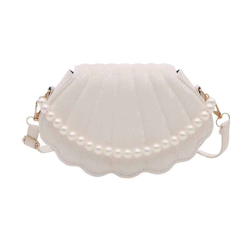 Beautiful Trend Personalized Women's Summer New Fashion Simple Indentation Commuter Pearl Crossbody Shoulder Shell Bag