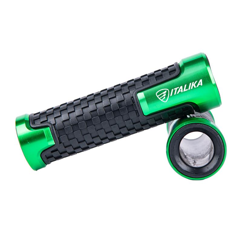 Motorcycle Handlebar Grips CNC aluminum Rubber Hand Thruster Grips For ITALIKA 125 Z 150 SZ 150 200 250Z AT110 AT125 RT зелёный
