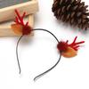 Japanese & Korean Style Flocked Coral Antler Ears Hair Clip for Christmas Photo Shoots