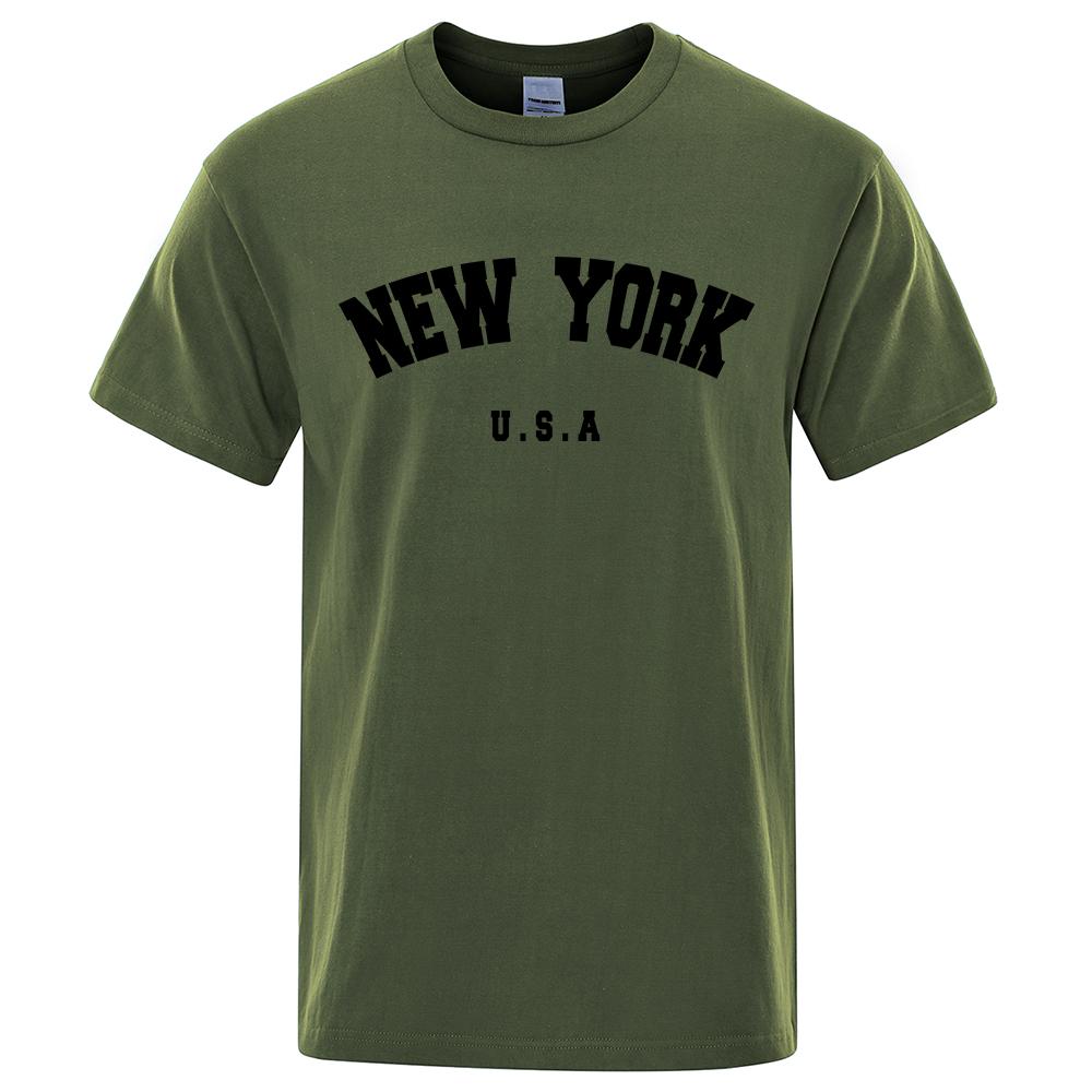 U.S.A New York City T Shirts Summer Cotton Tops Men's T-Shirt Short Sleeve Fashion Casual Men Streetwear O-neck Letter Tee Shirt