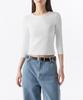 Woman Women'S Slim Crew Neck Sleeve T-Shirt [White]
