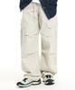 CREAM SODA LAB Diagonal Cut Field Parachute Cargo Pants Ivory