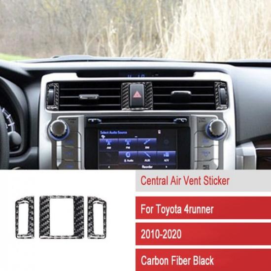 For Toyota 4Runner 10-20 Luxury Carbon Fiber Car Center AC Vent Frame Cover