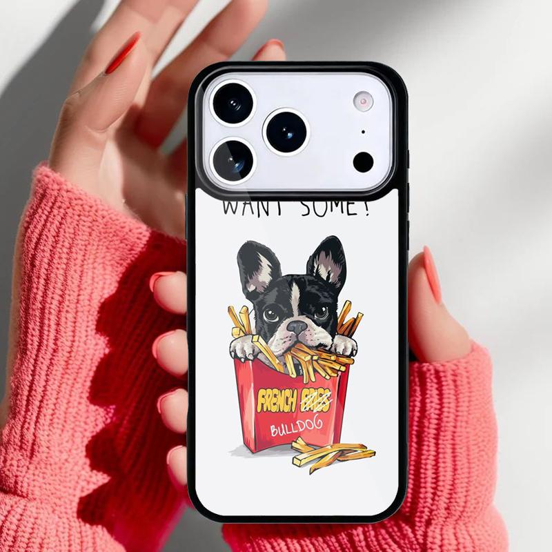 Cartoon French Bulldog Phone Case for iPhone 17 16 15 14 13 Pro Max Back Cover for 12 11 Pro Coque