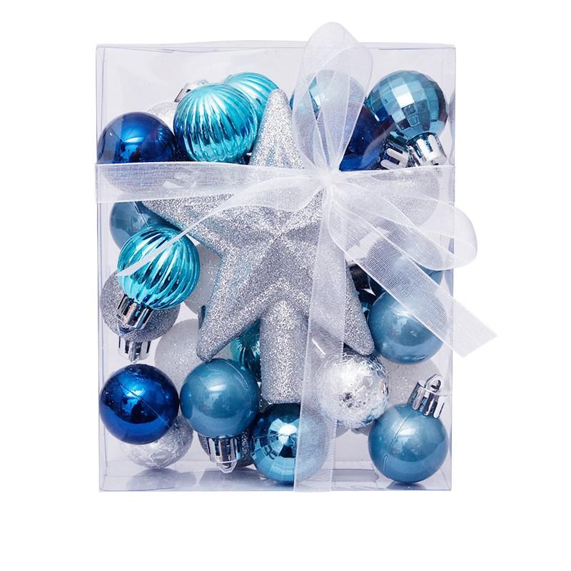 Christmas Decorations 30pcs 3cm Balls Tree Topper Star Set Xmas Ornaments