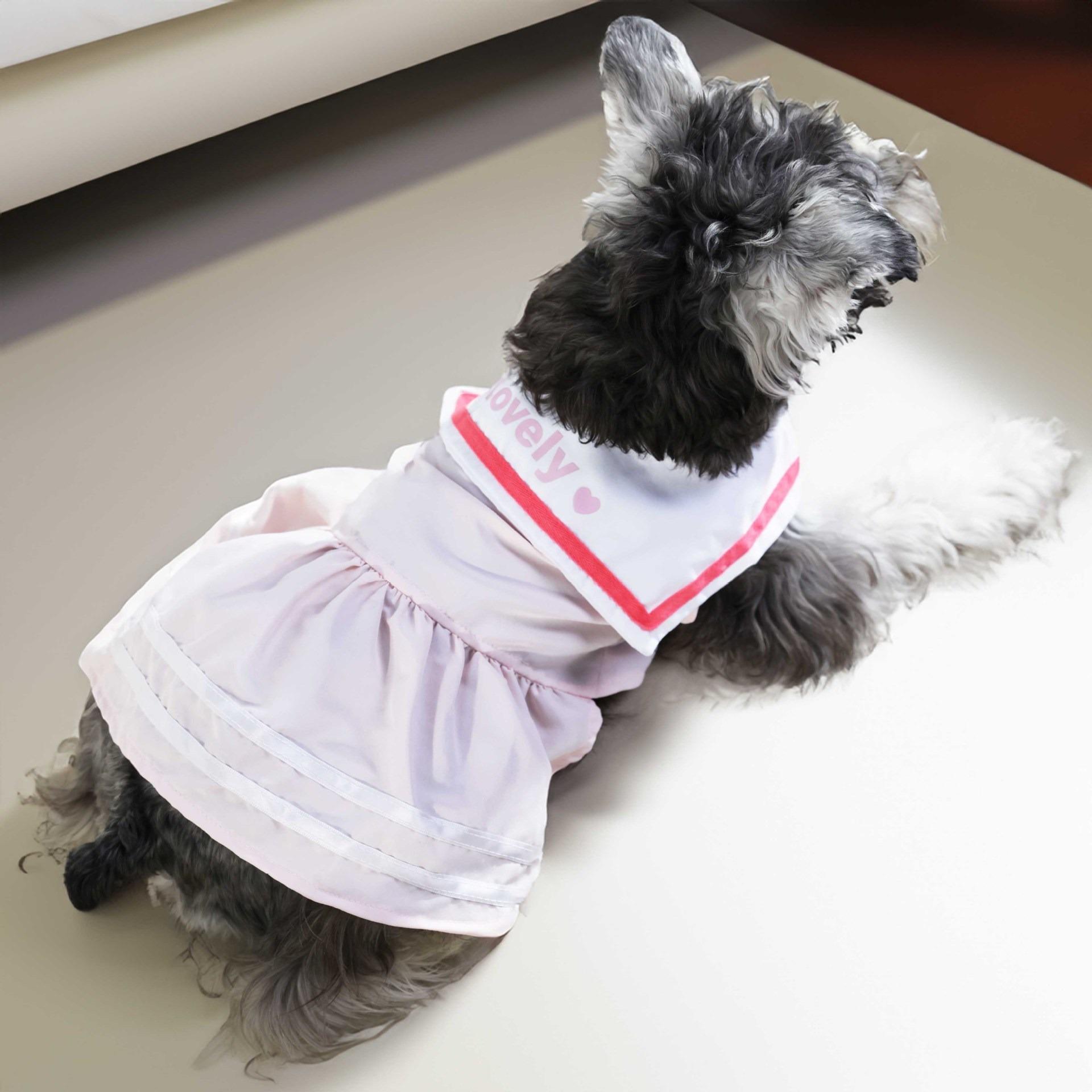 

Summer clothes new pet navy collar clothes pet dog dog cat dress breathable comfortable factory 2XL небо синє кольору