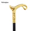 Gyllene lyxkurva Linjetyp Gåkäpp Mode Dekorativ käpp Gentleman Elegant Cosplay käppknopp Crosier 93cm