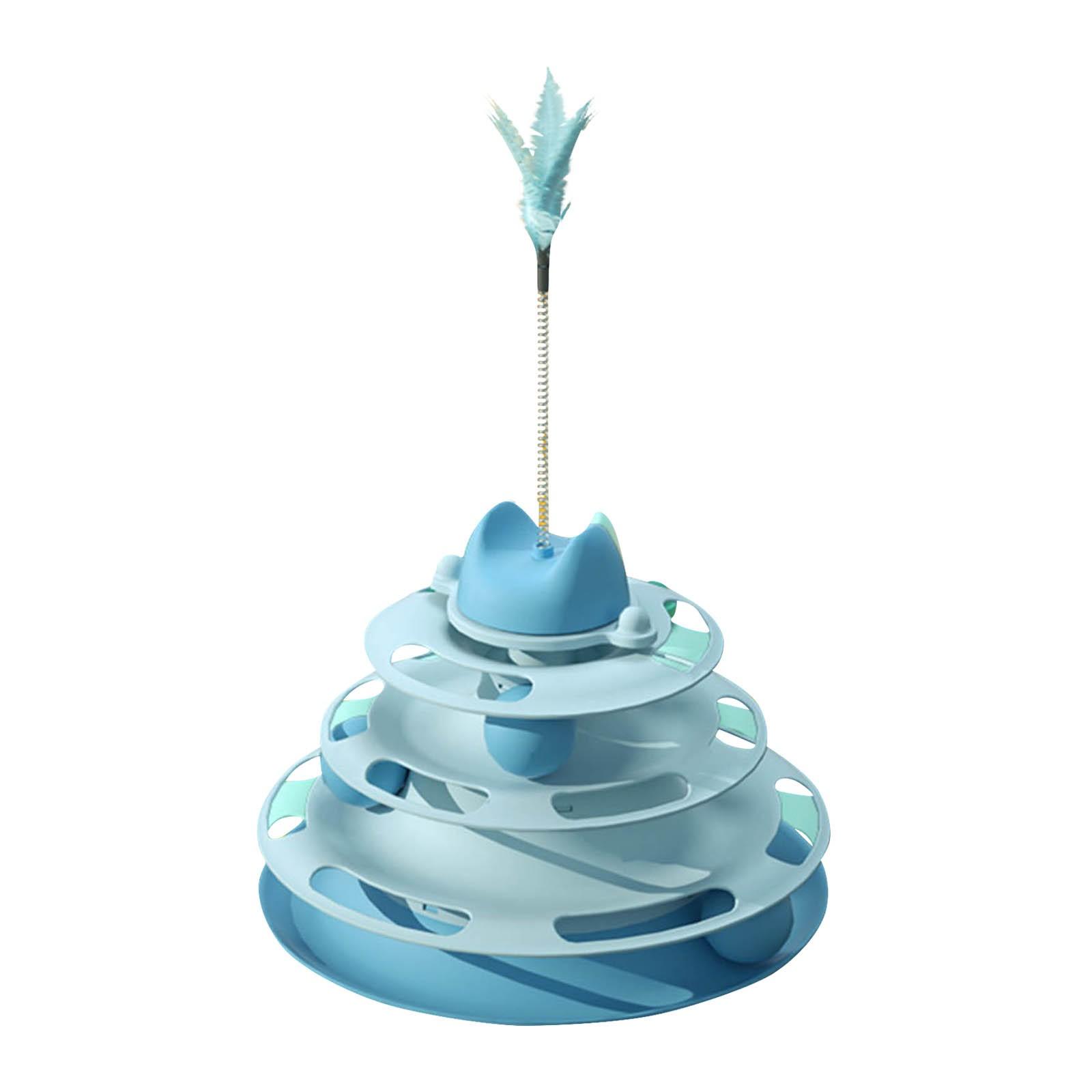 

Игрушки для кошек Четырехъярусная карусель для кошек Самовозбуждение Скука Дразнящие игрушки для кошек Интерактивные игрушки для кошек Товары для животных One Size синий