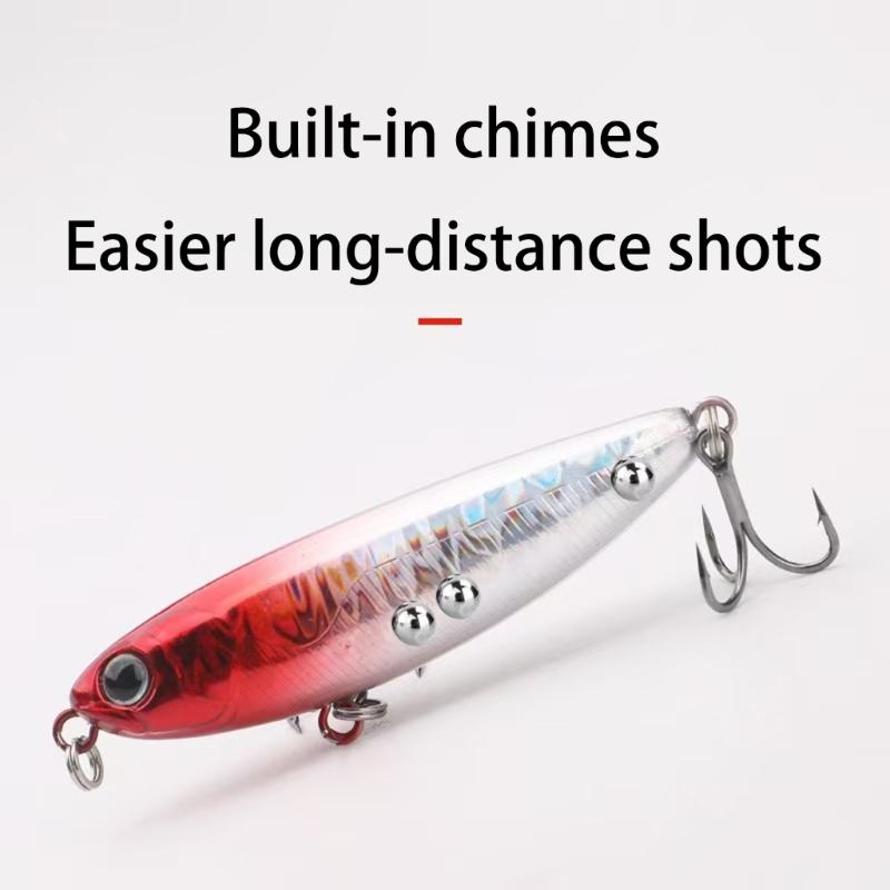 Hard Baits Topwater Pencil Popper Fishing Lures with Treble Hook Saltwater Walk The Dog Artificial Baits