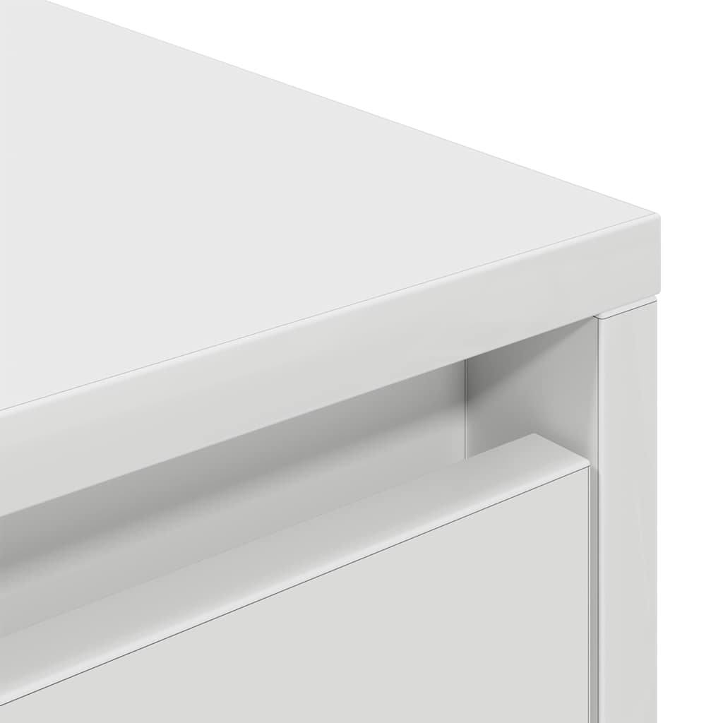 TV Stand with LED Lights White 160.5x41x50 Cm