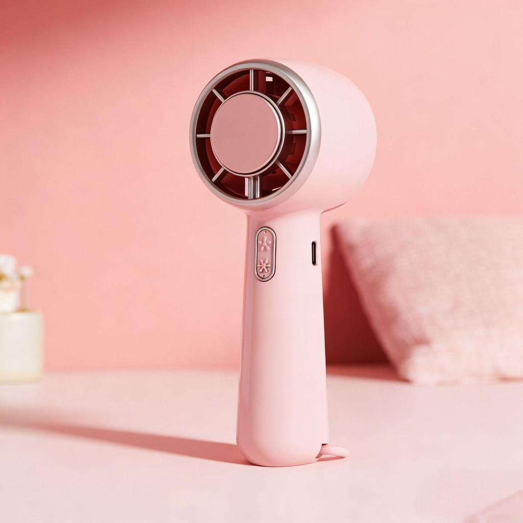 High-Speed Portable Handheld Fan with Ice Pack and Rechargeable Semiconductor Technology