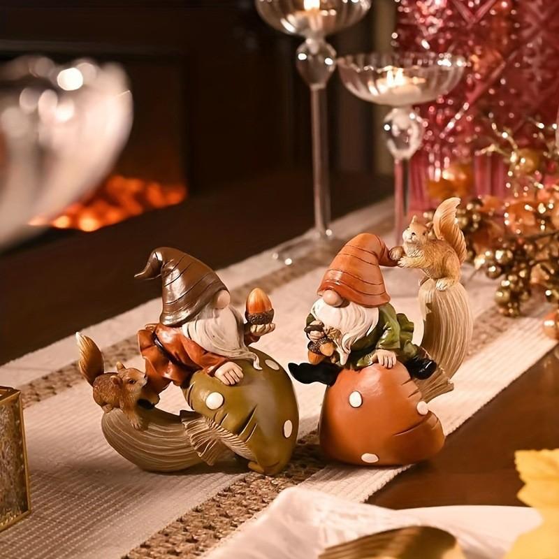 Exquisite Mushroom Resin Squirrel Art Piece For Timeless Home And Decor Garden