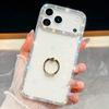 For iPhone 17 Pro Max Case with Ring Kickstand Rhinestone Edge TPU+PC IMD Phone Cover