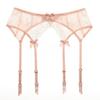 Lace Garter Belt With Bow Detail Sheer Vintage Style Suspender Set Women