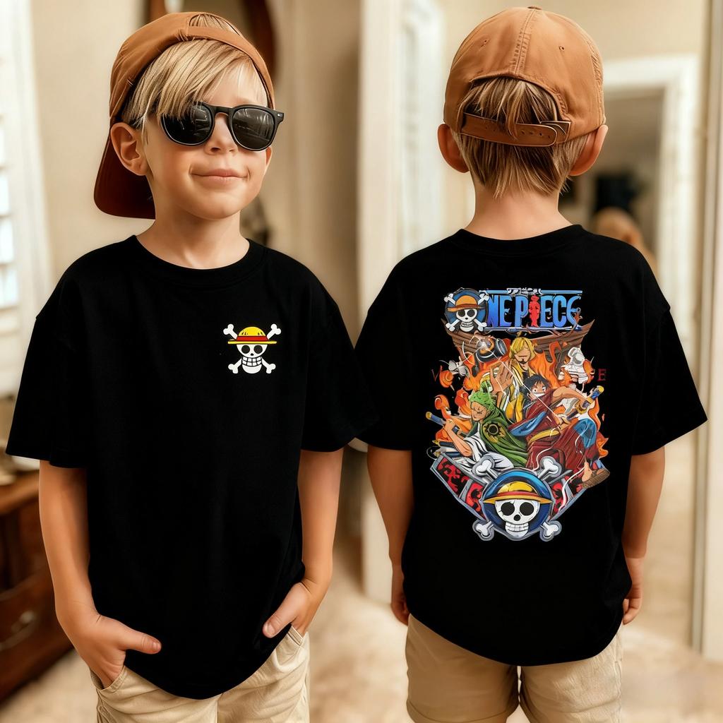 One Piece Japanese Anime Printed Men's T-Shirt Roronoa Zoro Boy Children's Harajuku Short Sleeve Kids Luffy T-shirt Clothing