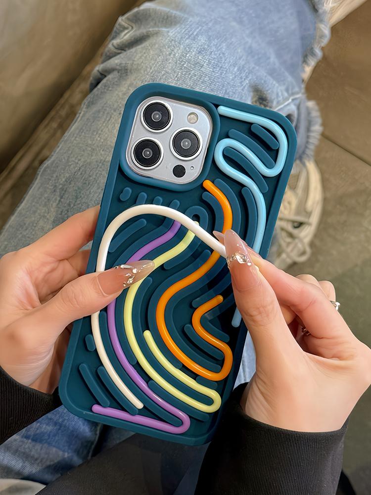Divertente Tavola Attività Sensoriale Custodia Decompressione in Silicone per Telefono per iPhone 16 15 14 13 12 11 17 Pro Max Cover Posteriore Morbida