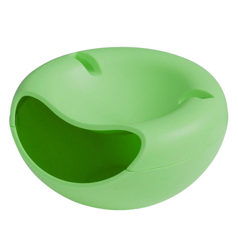 

Snack Storage Box Dual-Layer Green Large Capacity Fruit Bowl Shell Discard Tray Kitchen Candy Holder Office Storage светло-зеленый