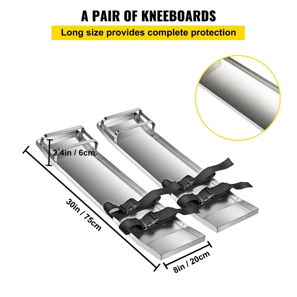 Concrete Knee Boards 30'' X 8'' Slider Knee Boards, Kneeler Board Stainless Steel Kneeboards, Concrete Sliders Pair Moving Sliders, with Concrete