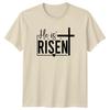 He Is Risen Easter Christian Mens T-Shirt Women Tee Graphic Religious Top Unisex
