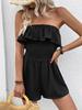 2026 Spring/Summer Women's Sleeveless Bandeau Ruffled Romper - European & American Holiday Style