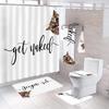 Get Naked Shower Curtain Sets With Non-Slip Rug Toilet Lid Cover Bath Mat Sexy Lips Bathroom Curtains Set Red Kiss Waterproof