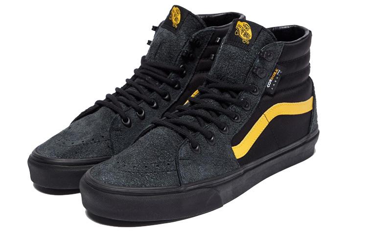 Vans SK8 Cordura High Top Skateboard Shoes Unisex Black Yellow VN0A4BV60IV1