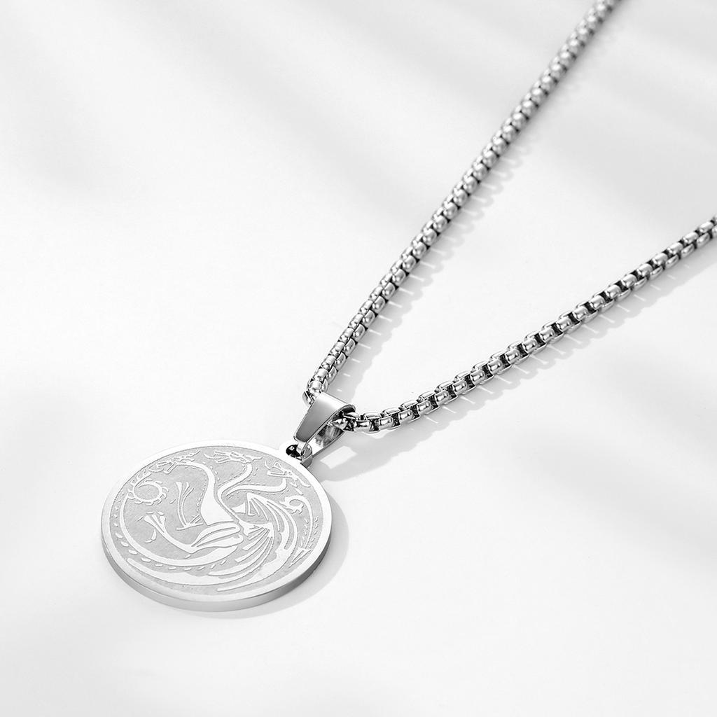 Kinitial New March Head Dragon Necklace Balerion, Meraxes and Vhagar Pendants Aegon Dragon Pendant Targaryen Dragon Necklace