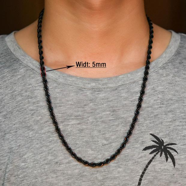 2/3/4/5/6mm Breite gedrehte Seilkette Halskette Edelstahl Choker für Damen Herren Metall Schmuckzubehör 5 Farben 16 bis 30 Zoll