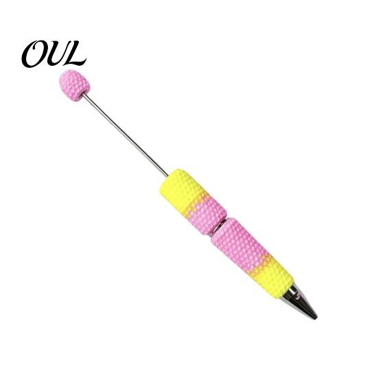 Handmade Pen Kits DIY Beadable Pen, Colorful Fancy Beaded Crafting Ballpoint Rainbow Gradient Pens Gift for Students, Party Favors, Creative