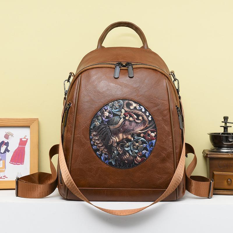 New fashion backpack leather texture versatile large capacity three-purpose multi-functional backpack