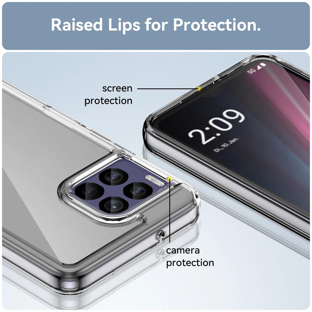 Colorful Shield Shockproof Phone Case For T-Mobile Revvl 7 Pro Soft TPU Frame Transparent Hard Plastic Protective Back Cover