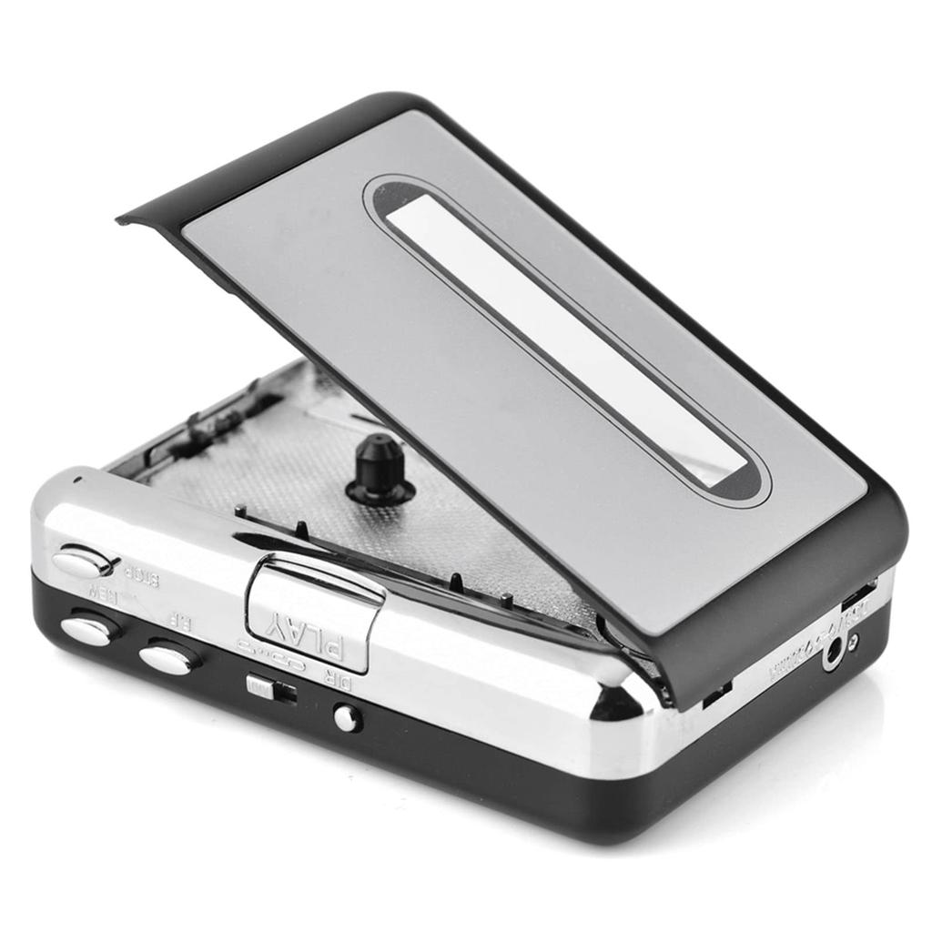 Portable Cassette Player with Tape Player Audio Cassette To MP3 Converter with Capture Audio Music Plug and Play Design for Old Mixtapes Headphones,