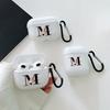 Ins White Letter M Suitable for AirPods1/1st Generation Protective Case Apple Pro/1 Wireless Bluetooth Headset Cover
