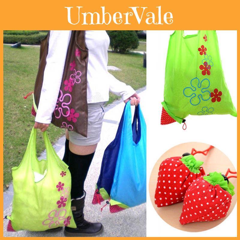 Eco Storage Handbag Strawberry Foldable Shopping Bags In Vibrant Colors For Everyday Use