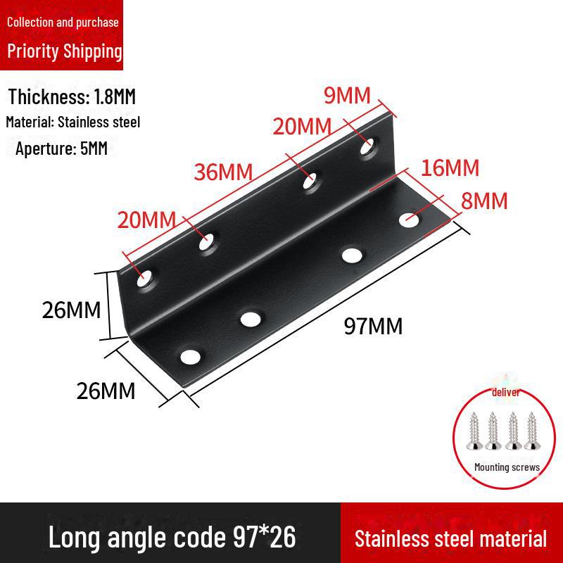 L-förmiger Regalträger aus Edelstahl, 90-Grad-Rechtwinkelverbinder