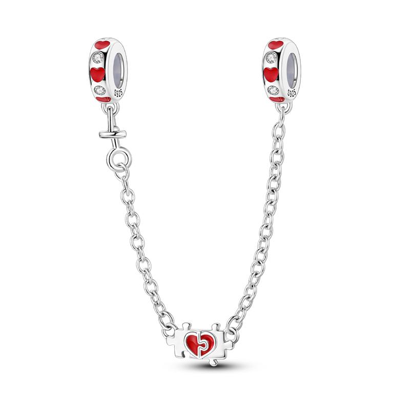 925 Silver Butterfly Safety Chain with Zirconium Charms Beads for DIY Bracelet Jewelry Gift