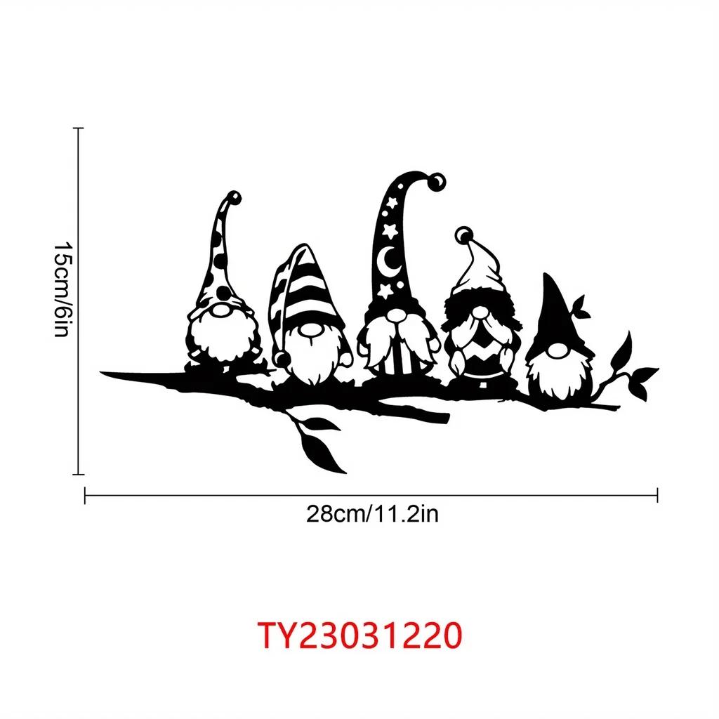 4 очаровательных украшения для столбов в виде гнома из стали и серебра с бусинами — фото 9