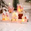 Cute LED Light Snow House Resin Christmas Decorations Figurines  Home Xmas Decor