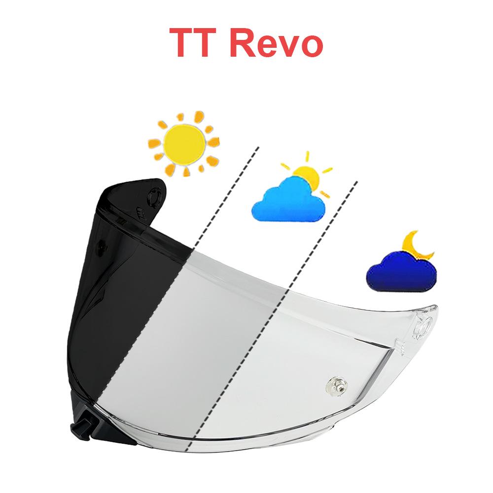 TT REVO Hochauflösende galvanisierte Linse für Tag-/Nachtgebrauch mit UV-Schutz – Passend für TT REVO Motorradhelm.