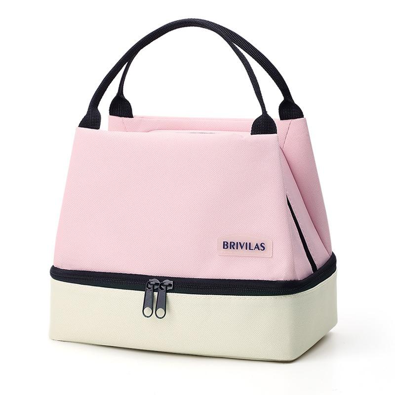 

Double Layered Contrasting Color Meal Bag Insulated Ice Pack Fresh Outdoor Picnic Bag Travel-Friendly Handheld Insulation Bag Practical Use