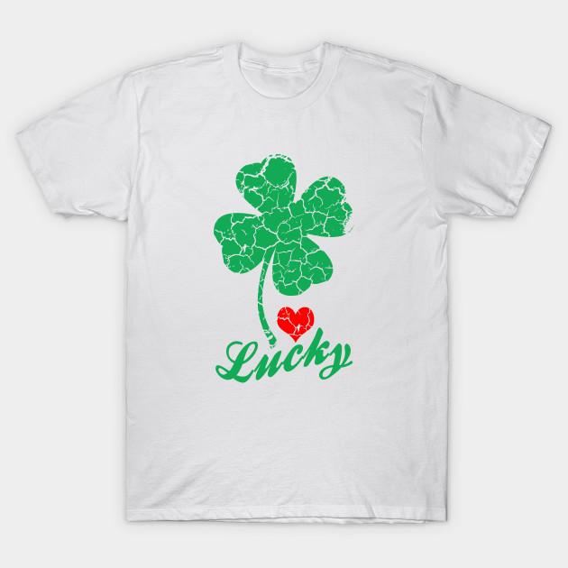 Men Black Print T-shirt Lucky Shamrock No-Cut Transfer Paper Print Cotton Tshirt S