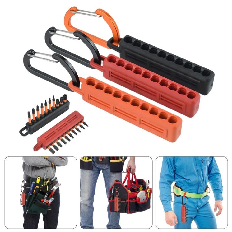Silikon-Montierte Schraubendreher-Bit-Halter mit 10 Aufbewahrungsplätzen und Karabiner für Mechaniker und Heimwerkerprojekte