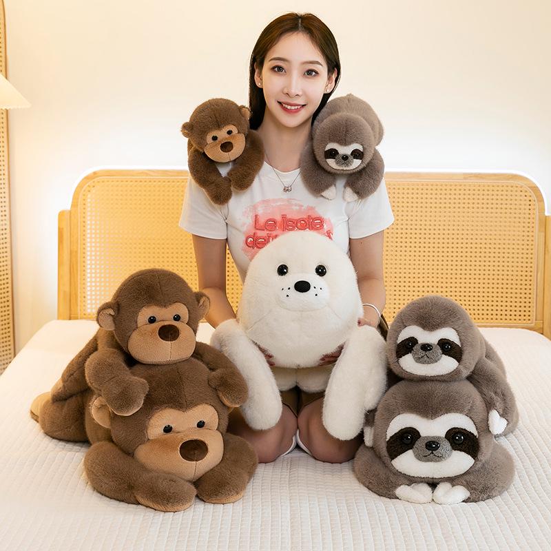 Mego Herriot Plush Sloth Monkey Seal Doll – Comforting Toy for Kids