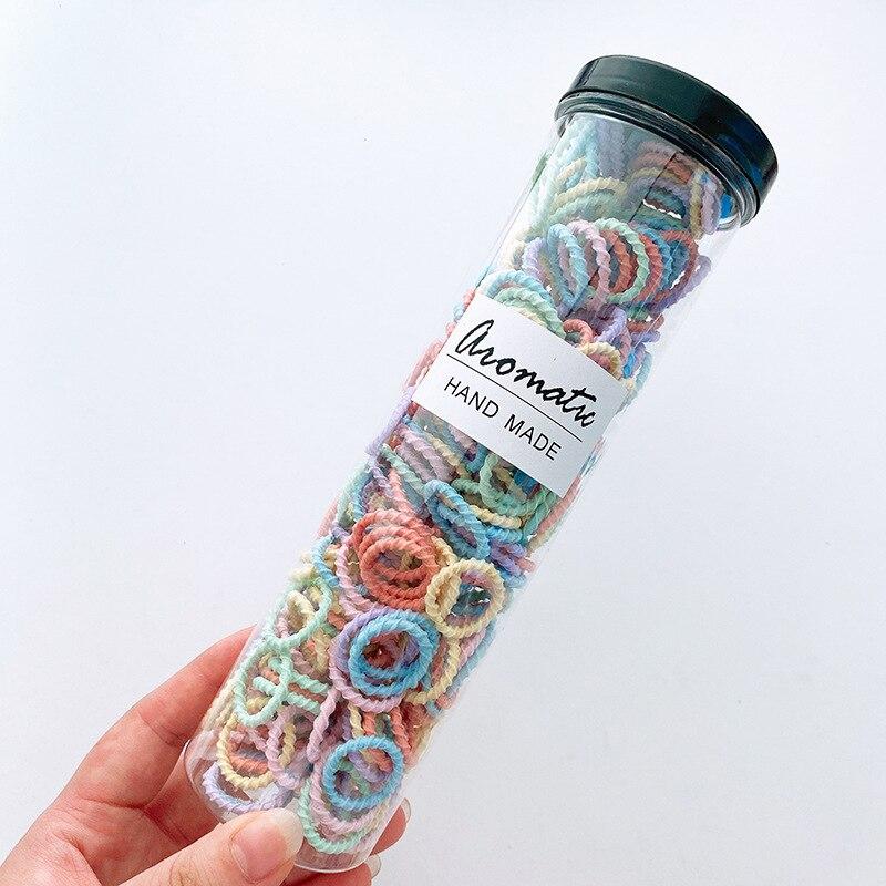 300pcs/box Kids Elastic Hair Bands Candy Color Hair Rope Hair Tie for Baby Girls Headwear Girls Kids Hair Accessories