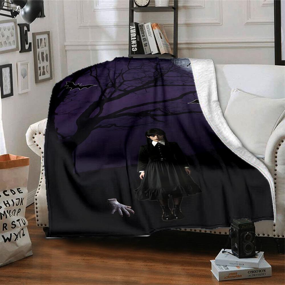 1pc Nightmare ___________ Addams Soft Flannel All-Season Throw for Home, Office, Outdoor UseDurable Comfort  100597