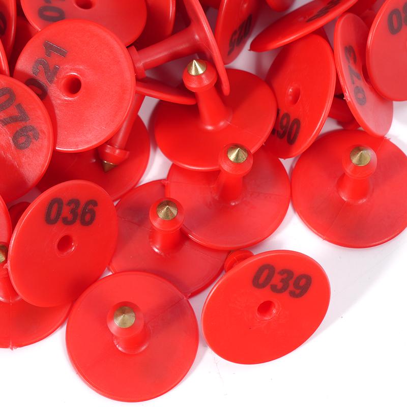 100Pcs Pig Sheep Rabbit Cattle Ear Tag Signs Laser Typing Copper Head Earrings Livestock Label Farm Animal Identification Card