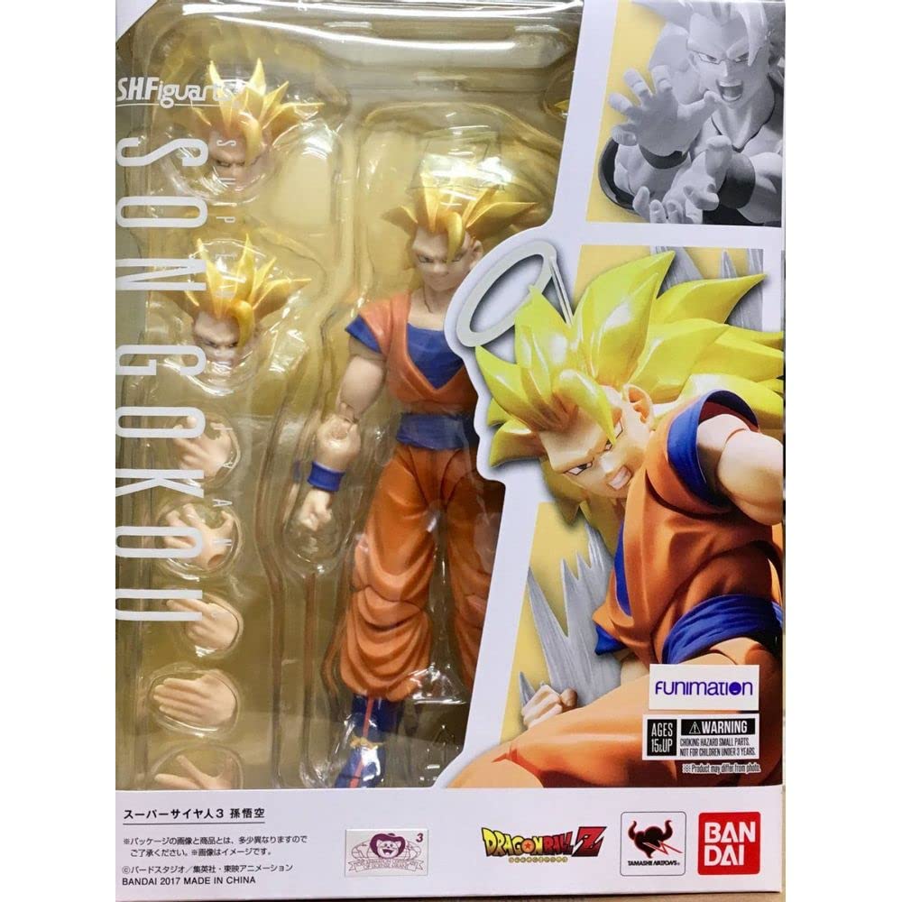 TAMASHII NATIONS Dragon Ball Z Super Saiyan 3 Son Approximately PVC ABS Painted Action Figure S.H.Figuarts Goku, 155mm, &